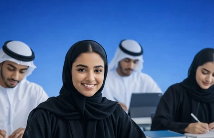 students studying in university