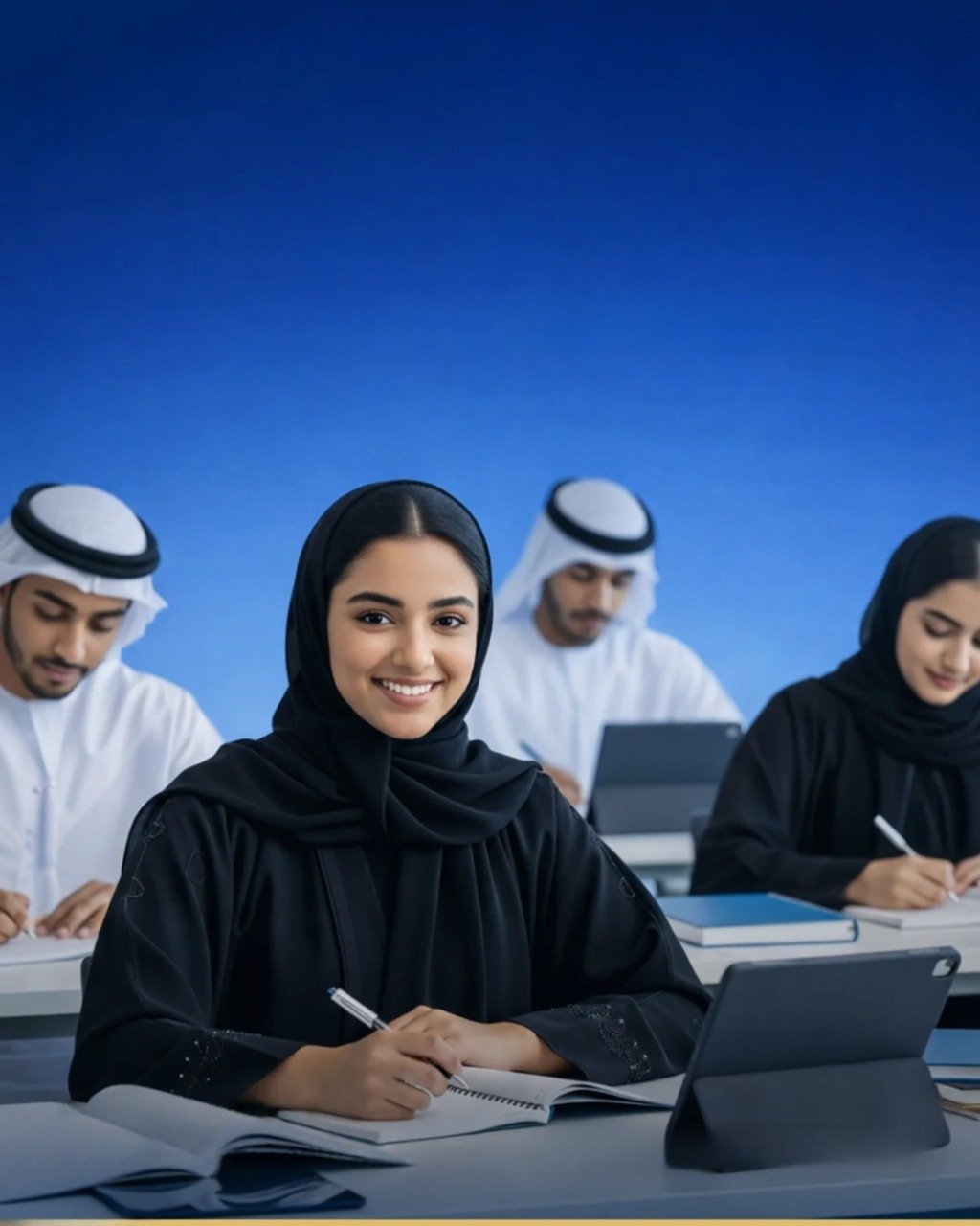 students studying in university